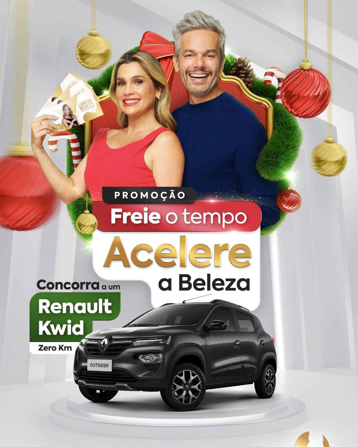 Flávia Alessandra e Otaviano Costa no KV da campanha Freie o tempo, acelere a beleza, da Royal Face