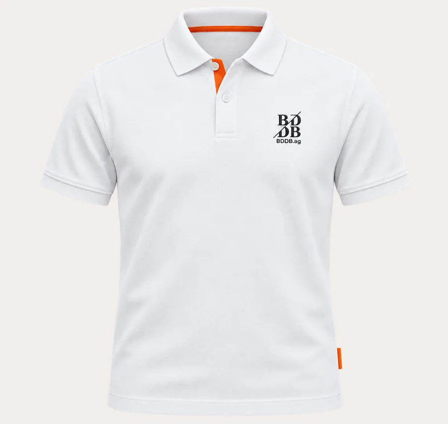 Polo branca com monograma BDDB.ag