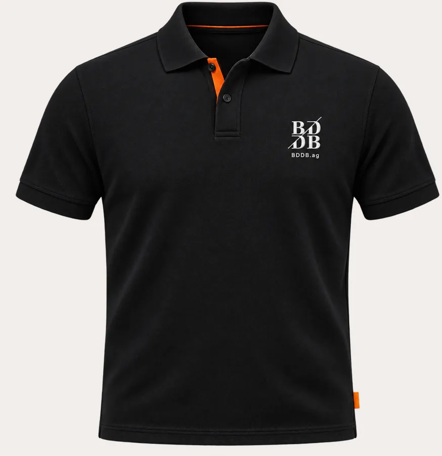 Polo preta com monograma BDDB.ag