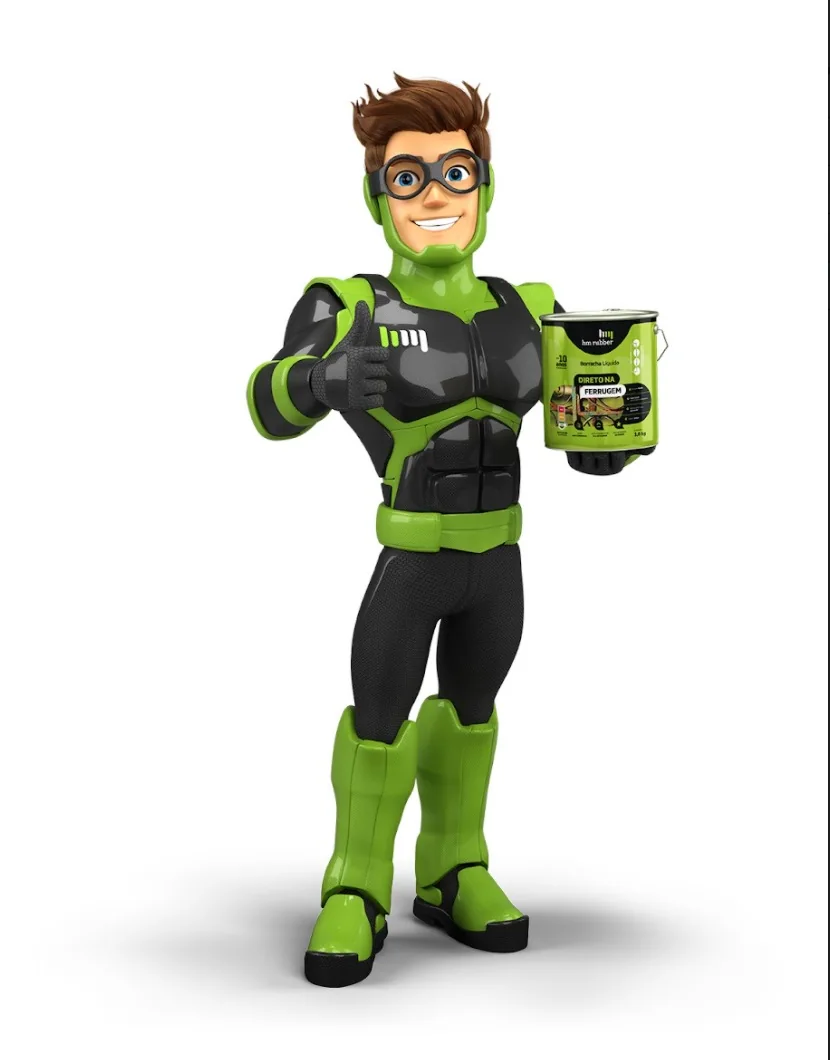 HM Rubber: Mascote 3D em versão final