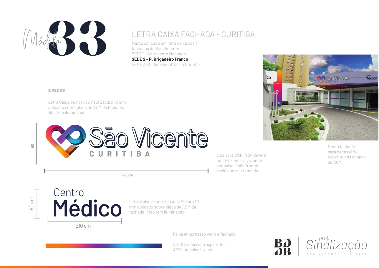 Hospital São Vicente: Módulo 33: fachada da sede 2, R. Brigadeiro Franco, com o Centro Médico