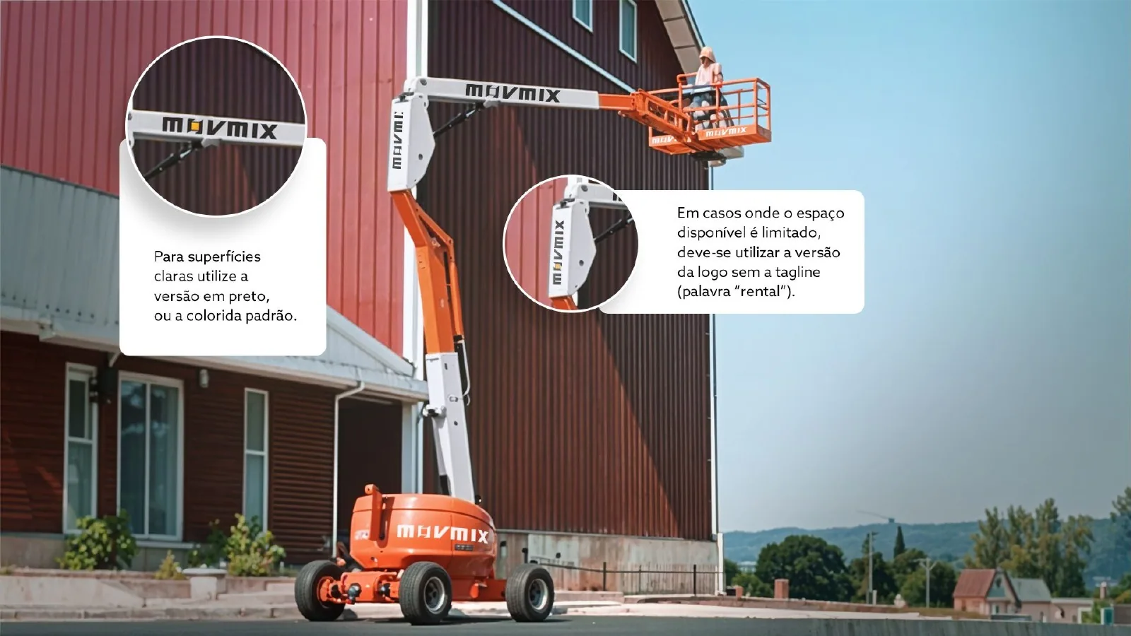 MOVMIX Rental, Marca aplicada: máquinas, frota, fachada e mídia: peça 3
