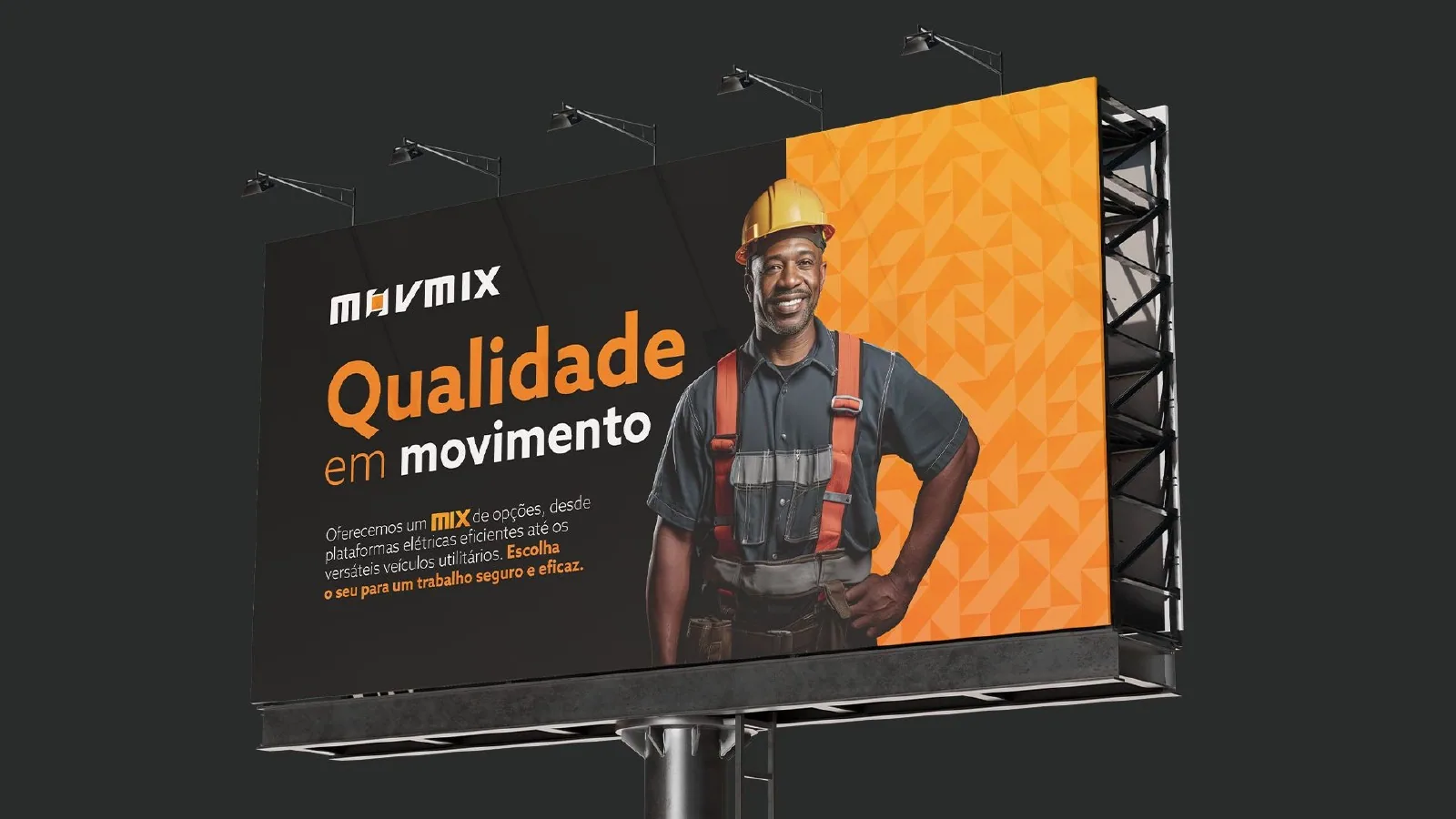 MOVMIX Rental, Marca aplicada: máquinas, frota, fachada e mídia: peça 10