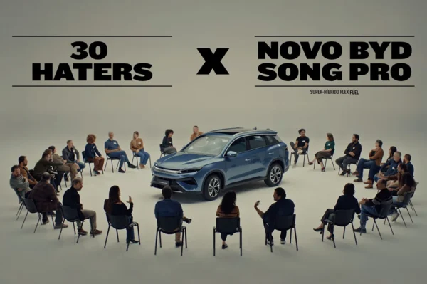 BYD coloca novo Song Pro frente a frente com haters da tecnologia elétrica e híbrida para transformá-los em amantes da marca (Crédito: Divulgação)